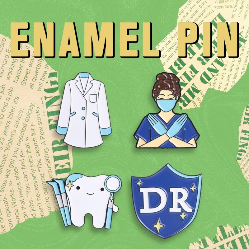 Medical Lab Worker - เข็มกลัดเคลือบลายธีมการแพทย์ สำหรับพยาบาล แพทย์ เสื้อกาวน์ โล่ป้องกันฟัน เครื่องประดับตกแต่งปกเสื้อ